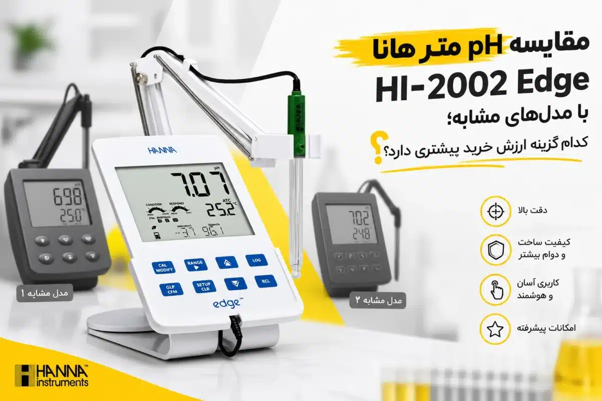 مقایسه pH متر هانا HI-2002 Edge با مدل‌های مشابه؛ کدام گزینه ارزش خرید بیشتری دارد؟